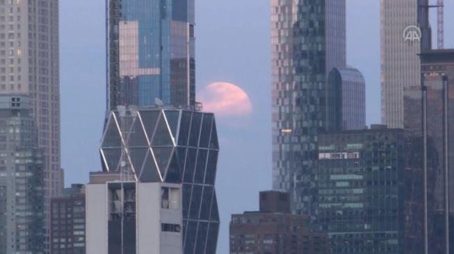 Penampakan Supermoon di New York