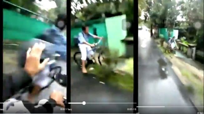 Viral Video Bocah Pesepeda Didorong hingga Masuk Selokan, Pelaku Tertawa