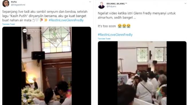 Viral video pelayat lantunkan lagu Kasih Putih di pemakaman Glenn Fredly (twitter)