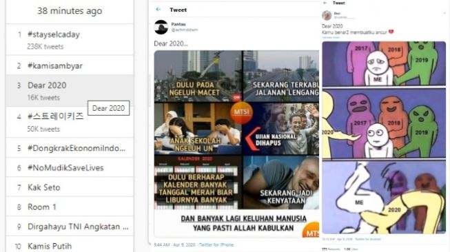 Dear 2020 Trending di Twitter, Warganet Penuhi Lini Masa dengan Keluhan