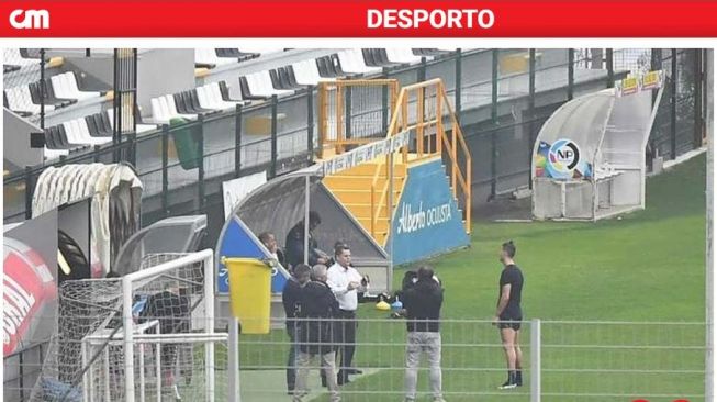 Cristiano Ronaldo berlatih di Stadion Madeira. (CM Jornal).
