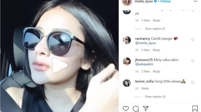 Mutia Ayu tampil memesona pakai kacamata hitam (Instagram-mutia_ayuu)