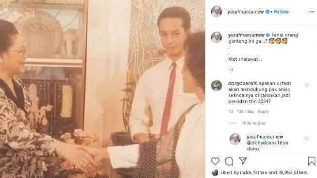 Ustaz Yusuf Mansur unggah foto muda Anies Baswedan. (Instagram/@yusufmansurnew)