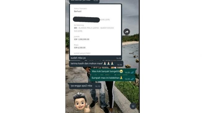 Ojol ketiban berkah Rp 1 juta dari customer di kala pandemi corona (Twitter-M_Aprillyas_)