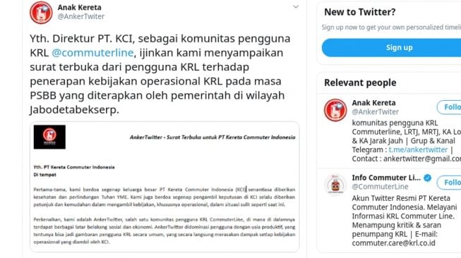 Komunitas Pengguna KRL Surati PT KCI Tolak Pembatasan Transportasi Umum