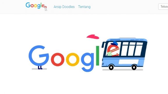 Google Doodle ucapan terima kasih ke pekerja transportasi umum. [Google]