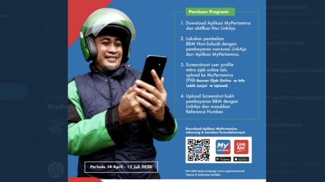 Ringankan Ojol saat Covid-19, Pertamina Beri Cashback 50 Persen