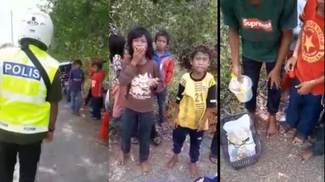 Anak-anak di Malaysia ditegur polisi karena melanggar lockdown (Facebook)