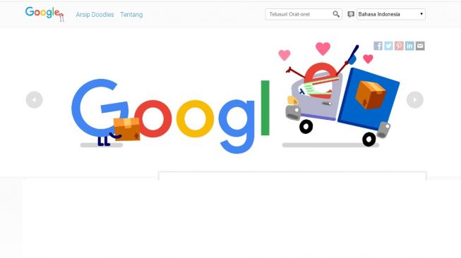 Google Doodle ucapan terima kasih ke kurir pengiriman barang. [Google]