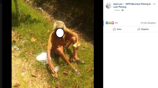 Kakek yang berhasil diselamatkan pemotor (Facebook-Apel Lea)