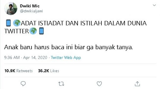 Istilah Twitter - (Twitter/@dwikialjawi)