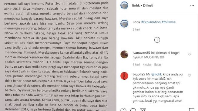 Unggahan ayah angkat Syahrini yang bule [Instagram]