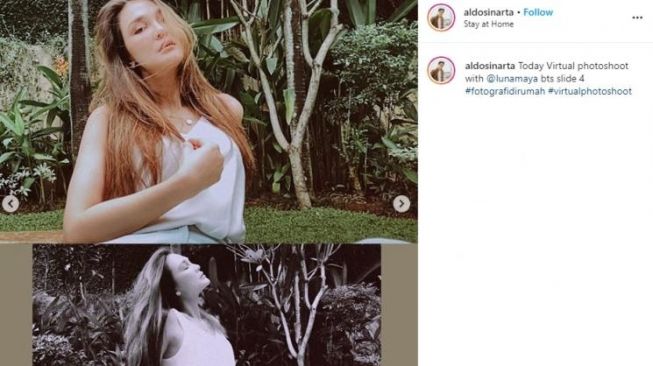 Pemotretan virtual Luna Maya (Instagram/@aldosinarta)