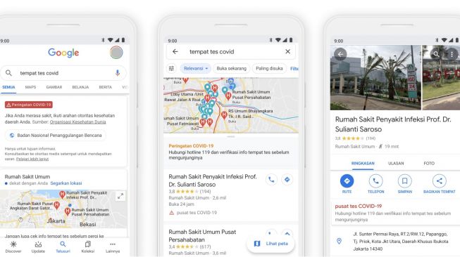 Pencarian Covid-19 di Google. (dok: Google)