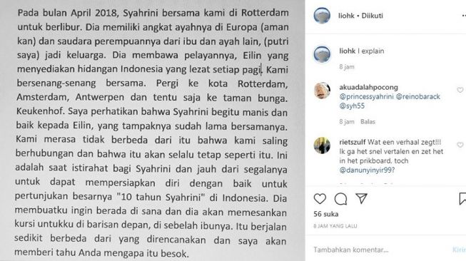 "Papah angkat" ungkap cerita kedekatannya dengan Syahrini. [Instagram]