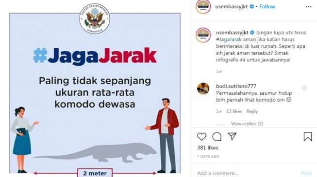 Kedubes AS Imbau Jaga Jarak Aman Sepanjang Komodo, Tuai Reaksi Kocak Publik