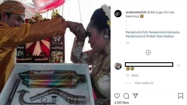 Begini jadinya kalau anak motor memberikan mas kawin saat upacara pernikahan (Instagram-anakmotorhits)