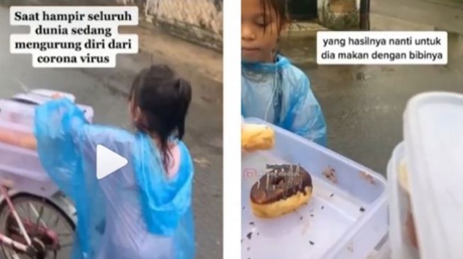 Ada Corona, Tiara Terpaksa Tetap Keliling Jualan Donat agar Tak Kelaparan