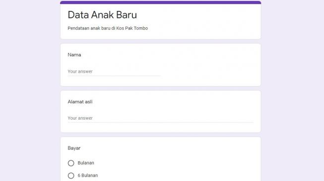 Cara bikin angket di google form