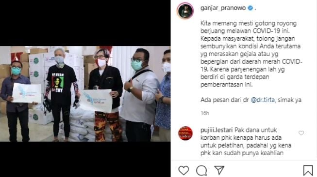 Dokter Tirta Hudhi mengunjungi Gubernur Jawa Tengah Ganjar Pranowo (Instagram).