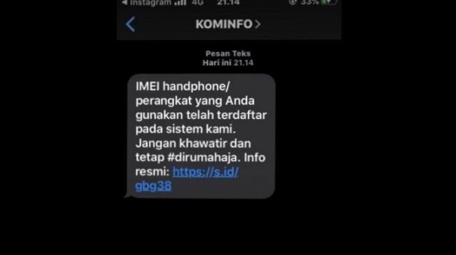 Kominfo Mulai Kirim Notifikasi untuk Ponsel Legal dengan IMEI Terdaftar