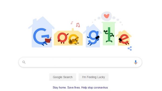 Google Doodle tampilkan berita-berita seputar virus corona. [Google]