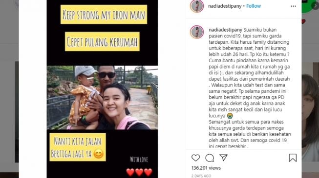 26 Hari Tak Bertemu, Unggahan Terakhir Istri Petugas Medis ini Bikin Pilu