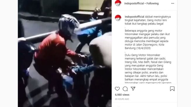 Salut! Tobat Jadi Raja Jalanan, Geng Motor Bandung Ini Ikut Tangkap Begal