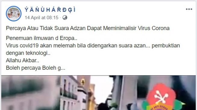 CEK FAKTA: Benarkah Azan Dapat Melemahkan Virus Corona Covid-19?