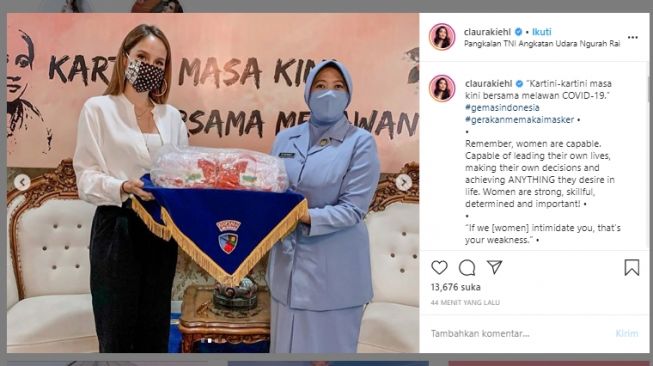 Cinta Laura merayakan Hari Kartini dengan cara berbeda. (Instagram/@claurakiehl)