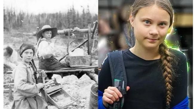 Potret Greta Thunberg diduga penjelajah waktu. (Tangkapan Layar/Ranker)