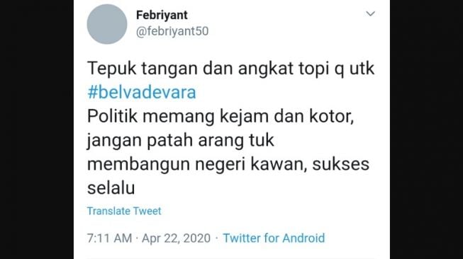 Cuitan warganet terkait mundurnya Belva Devara. [Twitter]