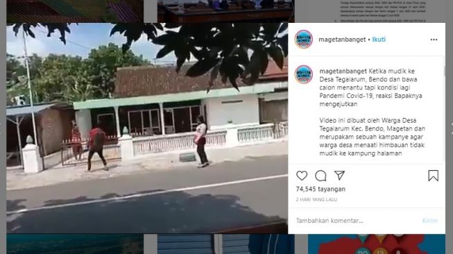 Viral video bapak usir anaknya yang pulang kampung atau mudik (Instagram)