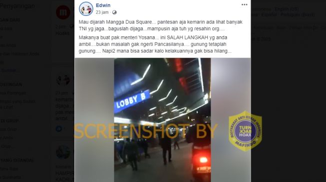 CEK FAKTA: Viral Video Mangga Dua Square Mau Dijarah, Benarkah?