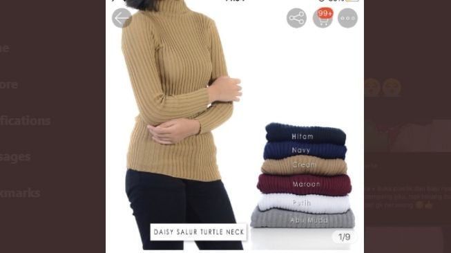 Dijual Online, Penampakan Turtleneck Ini Malah Mirip Cumi Kering