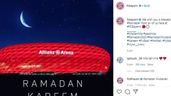Ucapan selamat Ramadan dari Bayern Munich. (Instagram/@fcbayern).