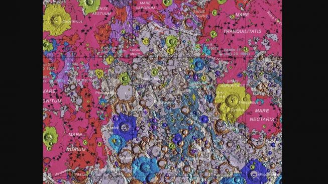 Peta geologis Bulan. [Astropedia.astrogeology.usgs.gov]