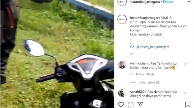 Honda Vario 125 ditemukan di pinggir sungai (Instagram-instambanjarnegara)