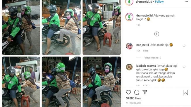 Tutorial Naik Motor Ojol yang Benar (Instagram-dramaojol.id)