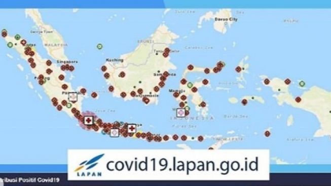 Aplikasi peta penyebaran Covid-19 LAPAN. [LAPAN]