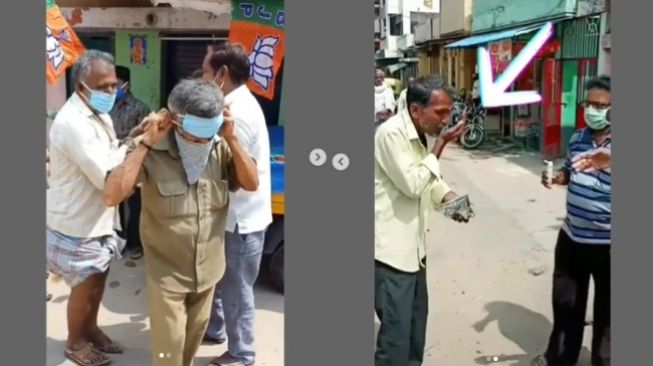 Viral Bapak-bapak Pakai Masker di Dahi hingga Mau Jilat Hand Sanitizer (Instagram)