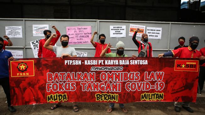 Buruh Pabrik di Tangerang Gelar Unjuk Rasa saat Wabah Corona