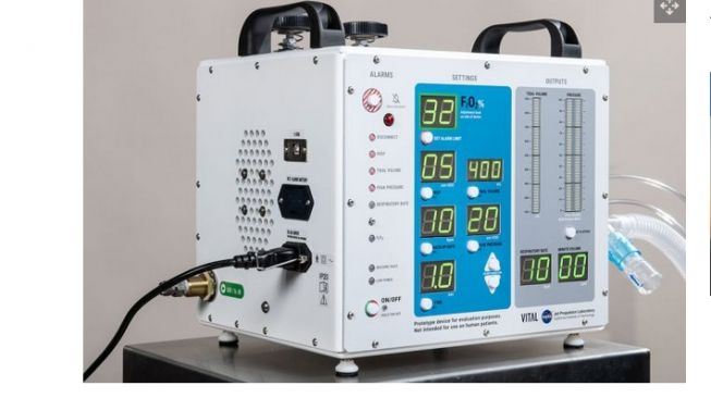VITAL, ventilator yang dibua oleh Jet Propulsion Laboratory NASA di Pasadena, California, Amerika Serikat [NASA/JPL-Caltech].