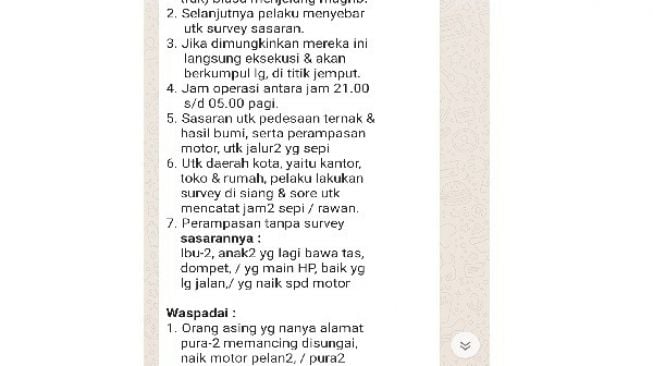 Kabar Penjahat Turun Serentak dan Gerilya di Solo Dipastikan Hoaks