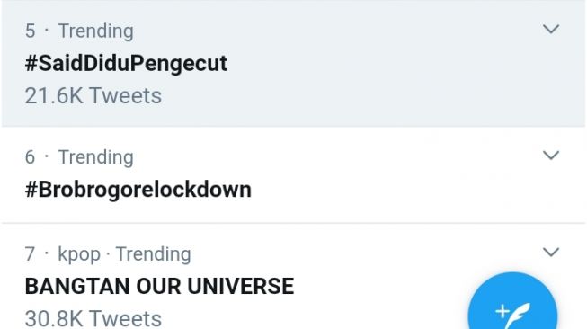 Trending #SaidDiduPengecut. (Twitter)
