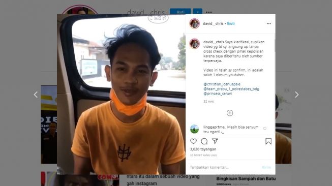 Video viral permintaan maaf teman Ferdian Paleka (Instagram)