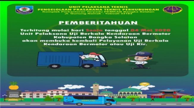 Mulai Hari Ini, Pelayanan Uji KIR di Bangka Selatan Kembali Dibuka