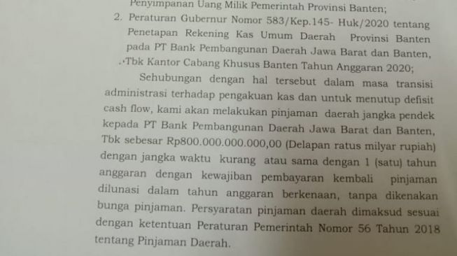Gubernur Banten Ajukan Utang Rp 800 Miliar ke BJB untuk Penanganan Covid?