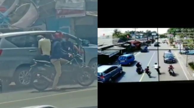 Terekam Video, Detik-detik Begal Pecah Kaca Mobil Ambil Rp 80 Juta