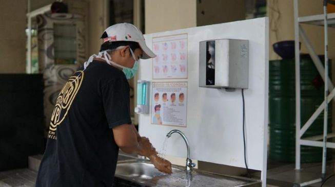 Wastafel disediakan bengkel Scooter VIP untuk menjaga kebersihan konsumen